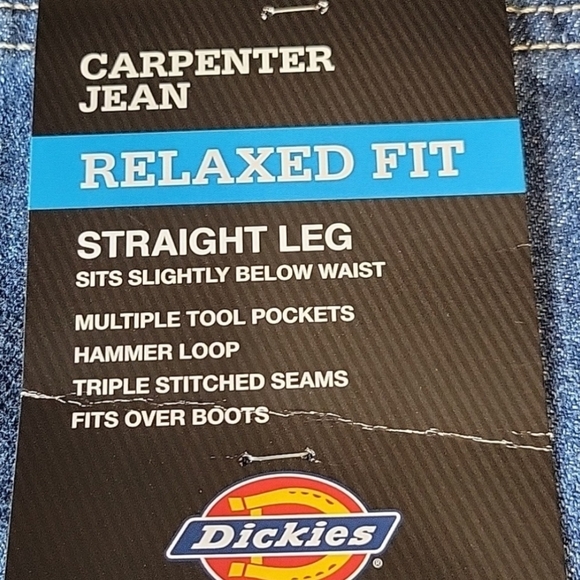 Dickies & Union Line Men's Blue Relaxed Fit Jeans - Picture 6 of 8